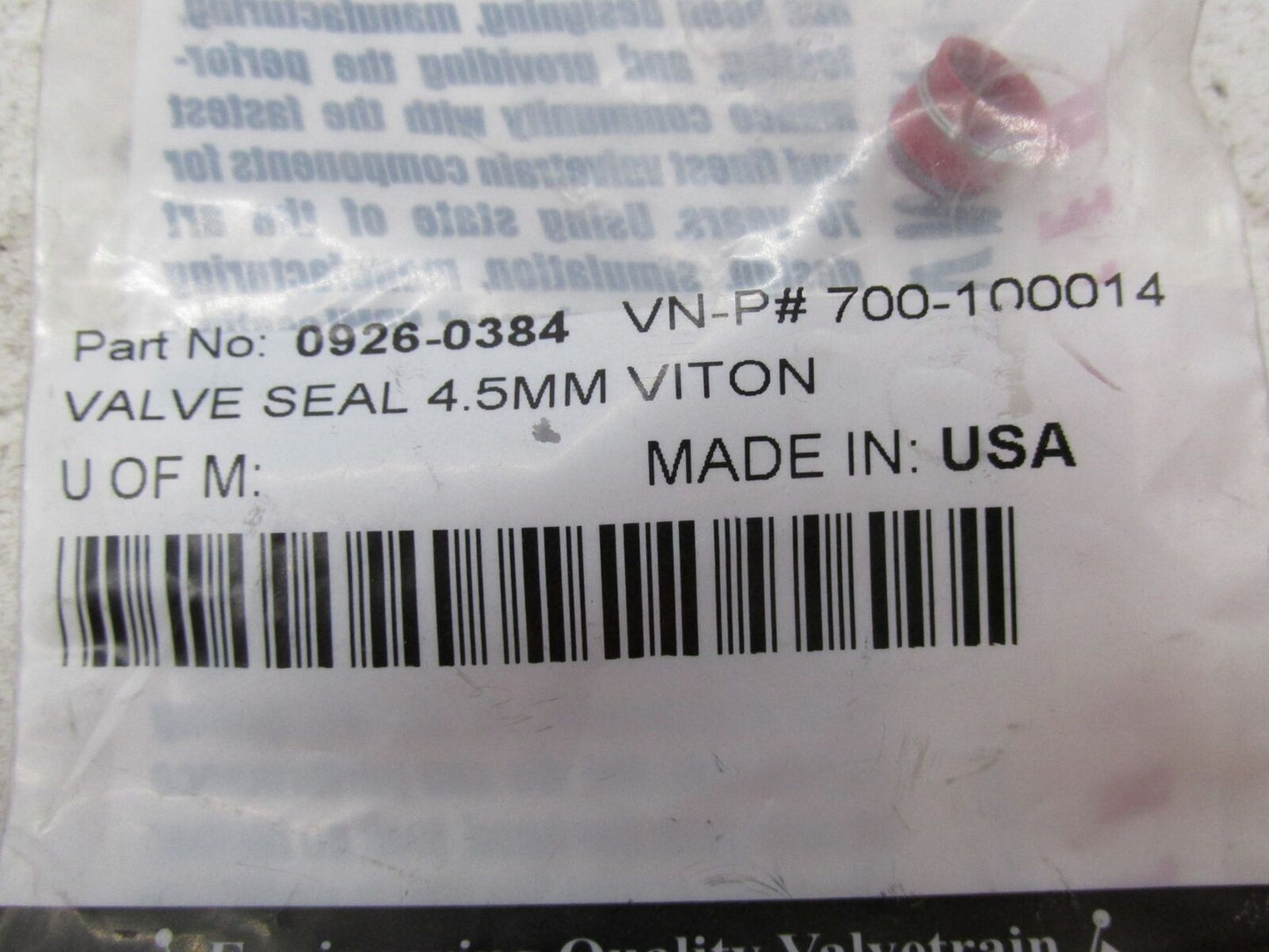 Lot of 3 Kibblewhite Precision Valve Seals 4.5MM Viton 0926-0384 700-100014