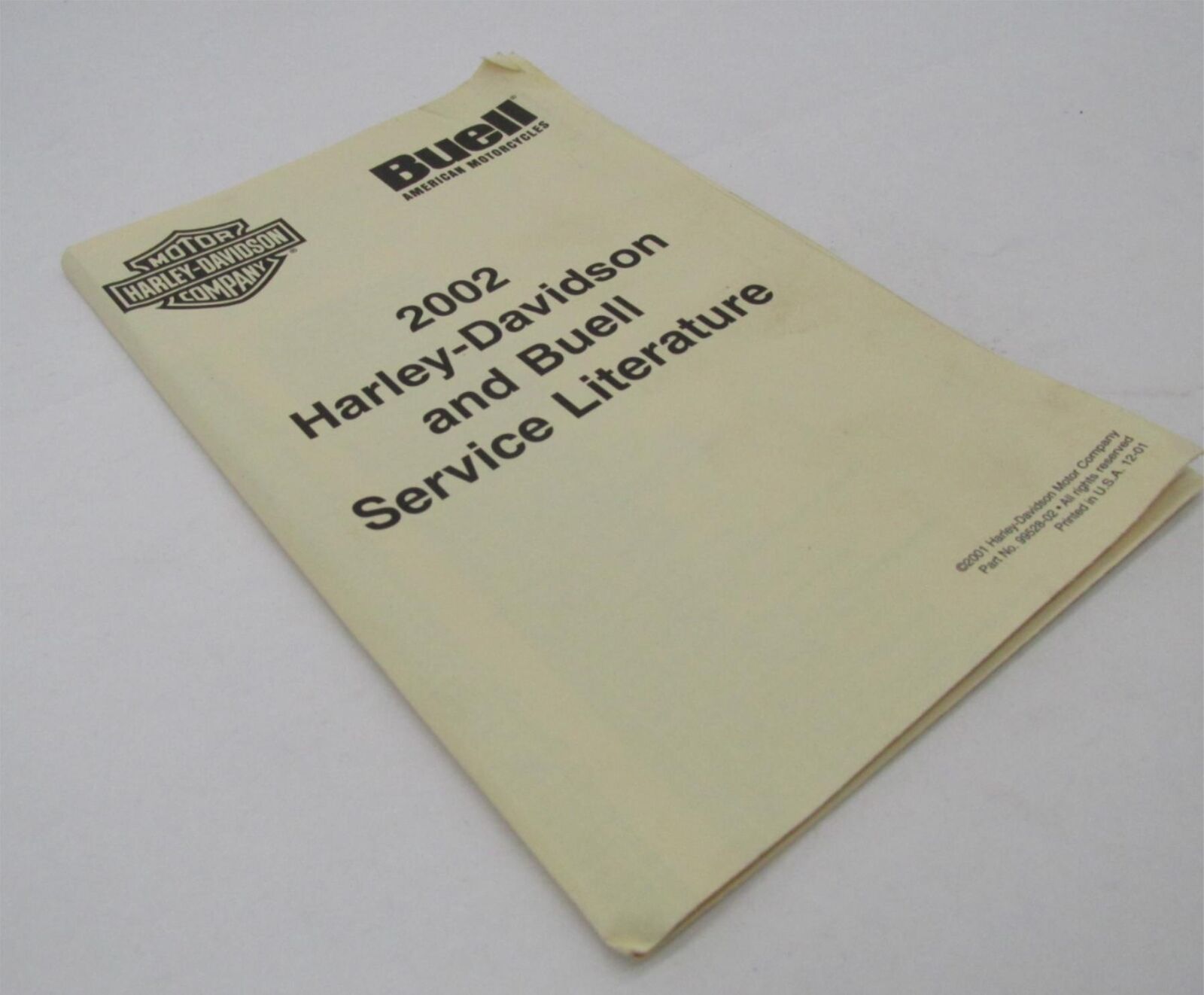 Harley-Davidson & Buell Genuine 2002 Service Literature List 99528-02