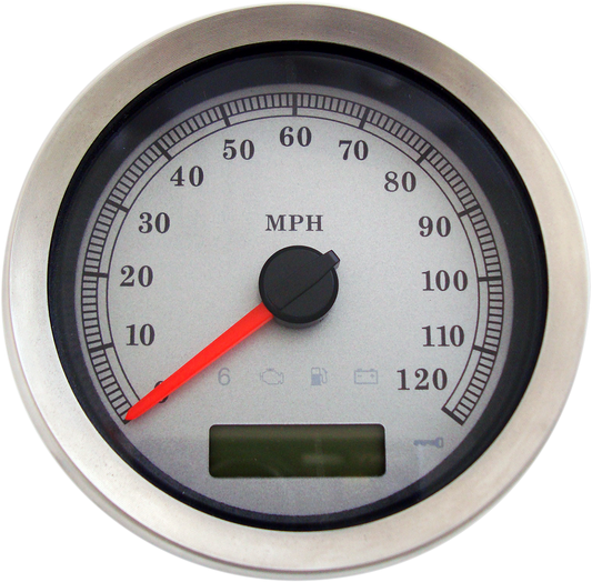 Drag Specialties 4" Programmable Electronic Speedometers White Face 2210-0459