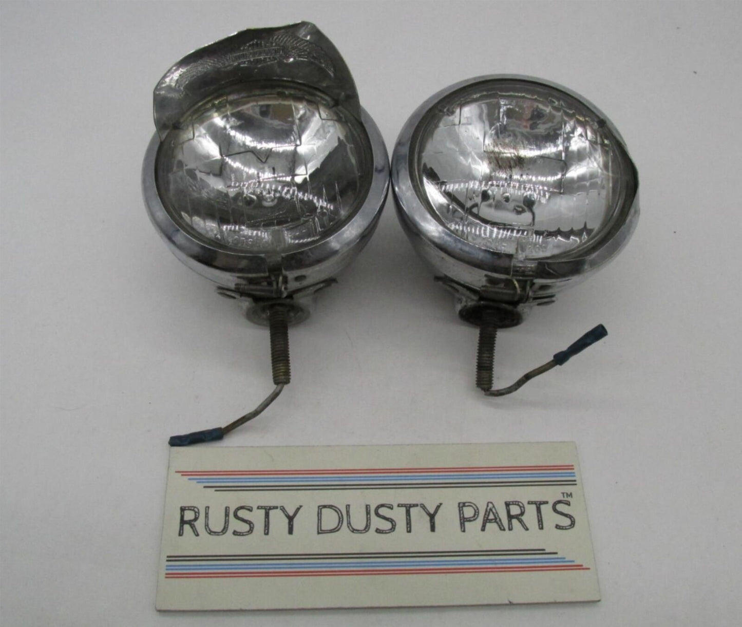 Pair of Harley Davidson Genuine Guide H 0 62 Driving Auxiliary Spot Lamps Lights