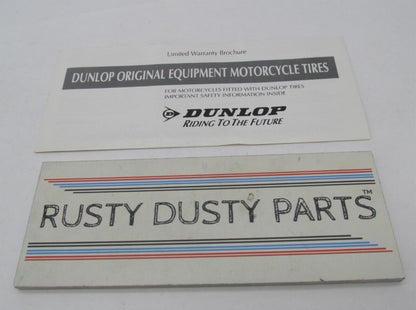 Harley Dunlop Tires OEM Limited Warranty Important Information Brochure