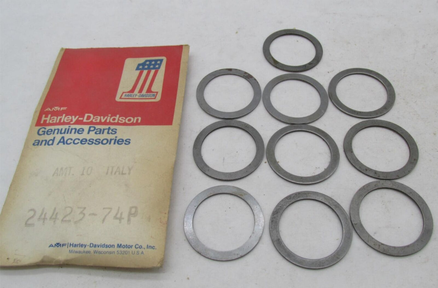 Lot of 10 Harley-Davidson Genuine NOS Aermacchi Crank Thrust Washers 24423-74P