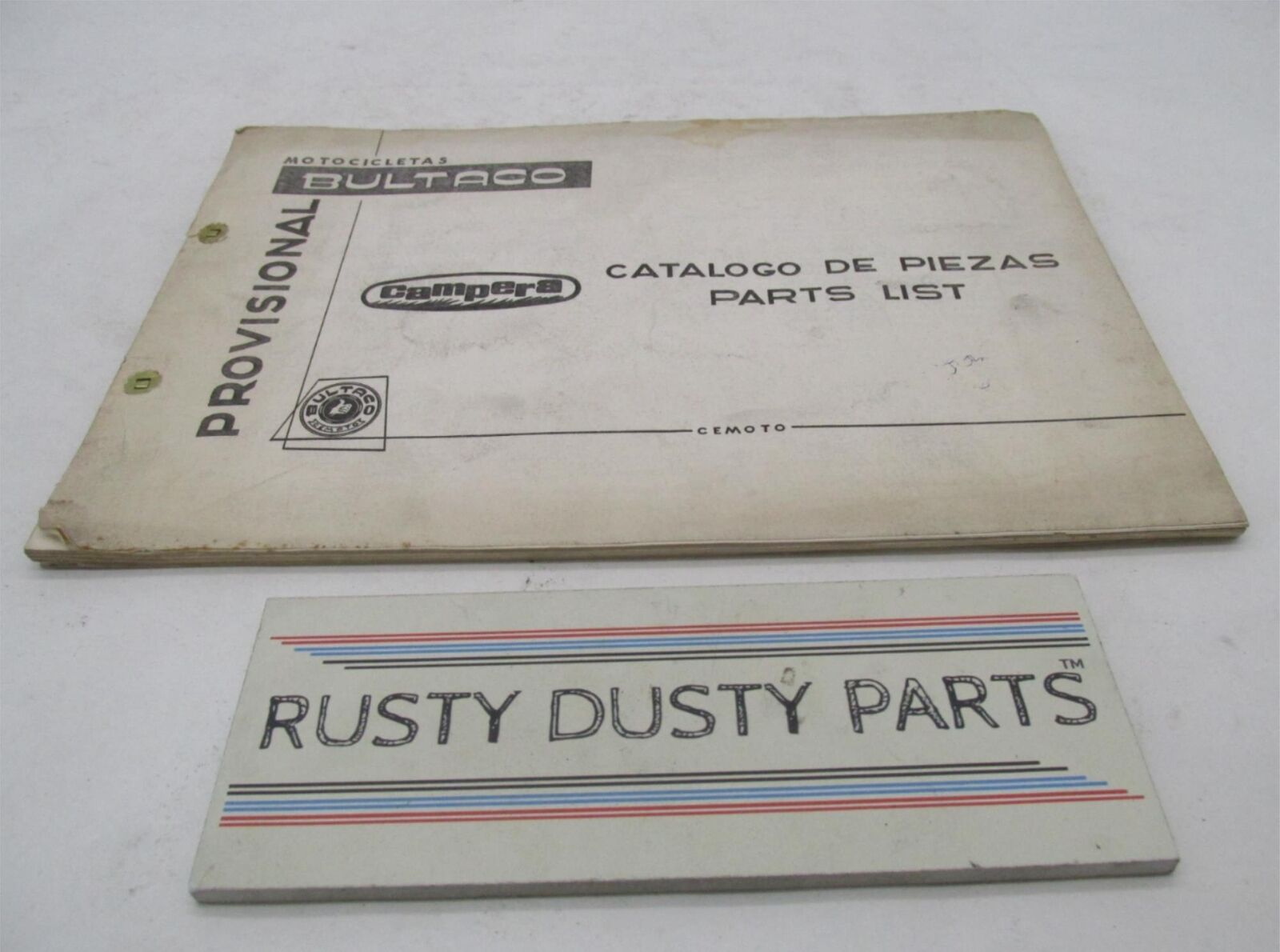 Bultaco Original Factory Provisional Campera Motorcycle Parts List Catalog