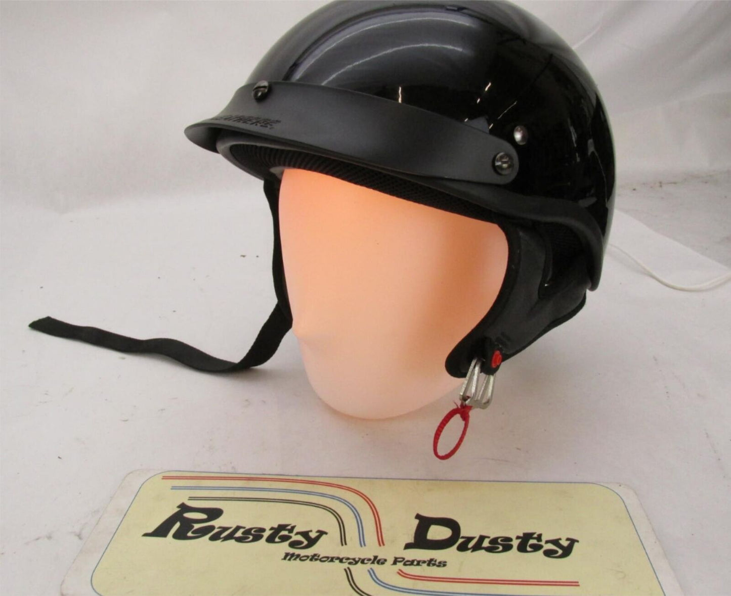 Hot Leathers Black Open Face Half Motorcycle Helmet V531 Size Large L