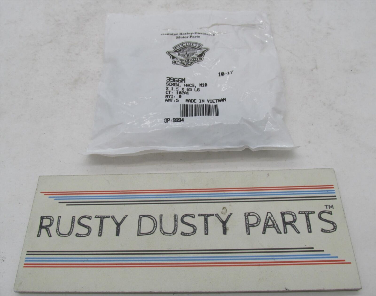 Lot of 3 Harley-Davidson Genuine NOS M10 X 1.5 X 65 Hex Socket Head Screws 3966M