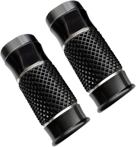 EDDIE TROTTA DESIGNS Fork Slider Covers Plus 2" Black Anodized Cross-Cut TC-964B