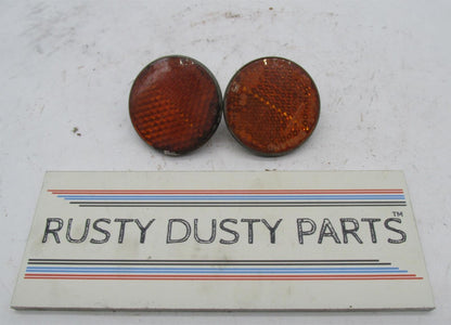 Pair of Vintage Original Lucas 1971 Amber Reflectors BSA Triumph RER-14