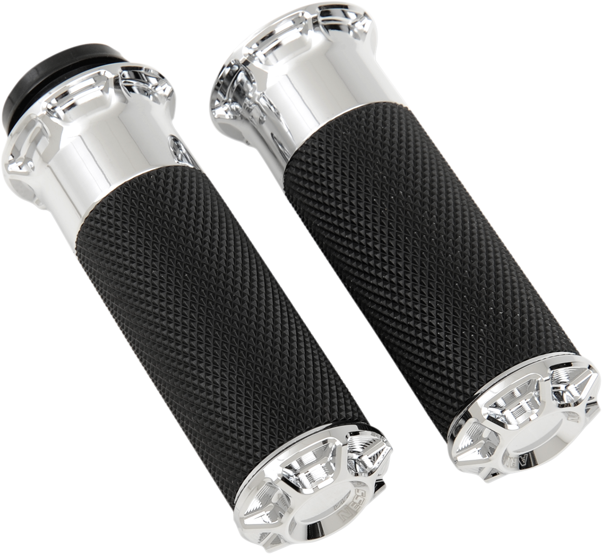 Arlen Ness Fly-By-Wire Fusion Series Grips Chrome Bevelled 07-328