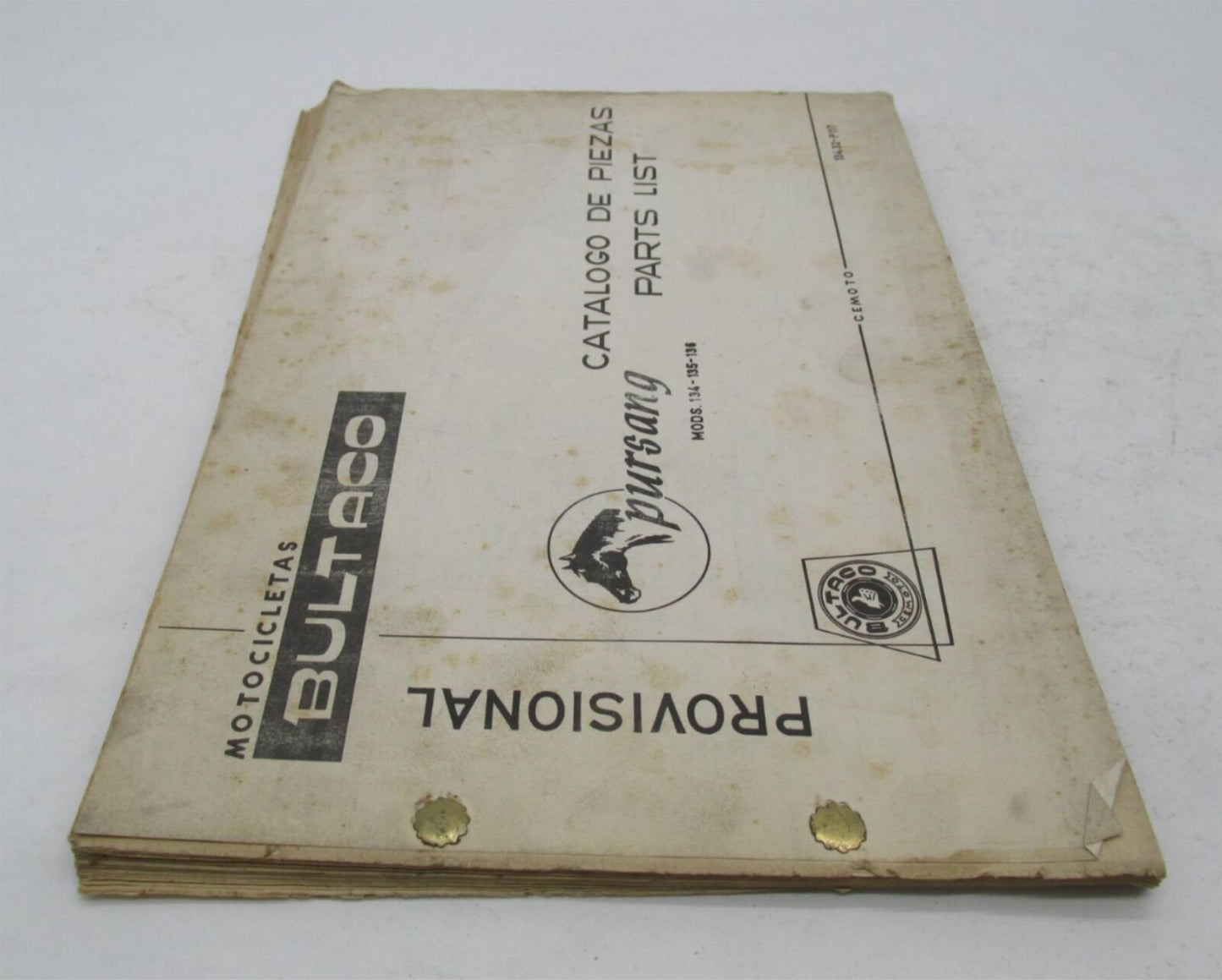 Bultaco Original Factory Provisional Pursang Parts Catalog List 134.32-P117
