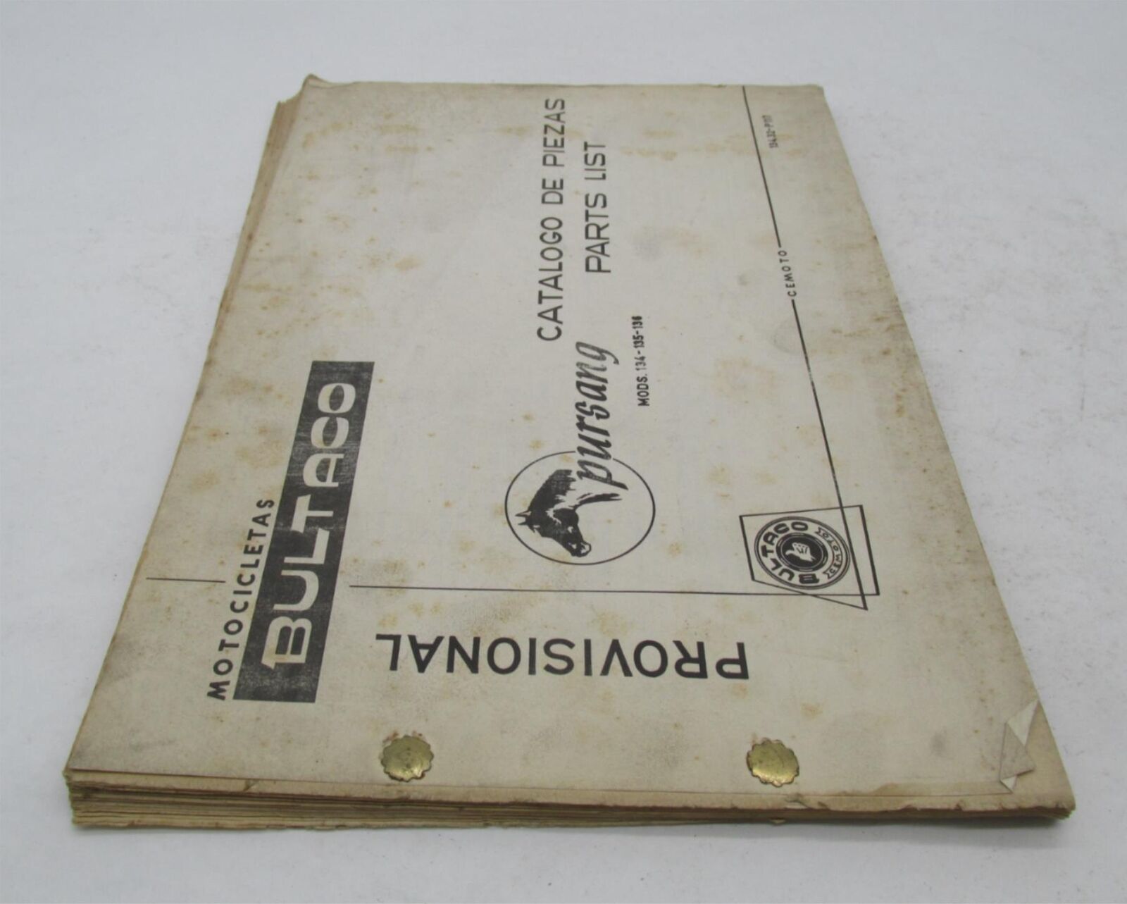 Bultaco Original Factory Provisional Pursang Parts Catalog List 134.32-P117
