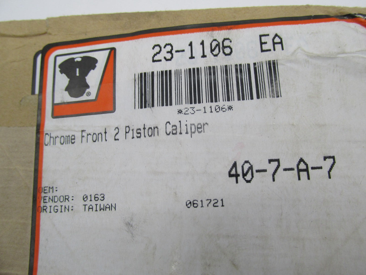 V-Twin NOS Classic Harley Front 2 Piston Brake Caliper, Chrome 23-1106