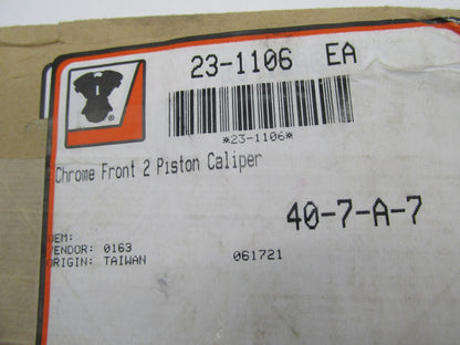 V-Twin NOS Classic Harley Front 2 Piston Brake Caliper, Chrome 23-1106