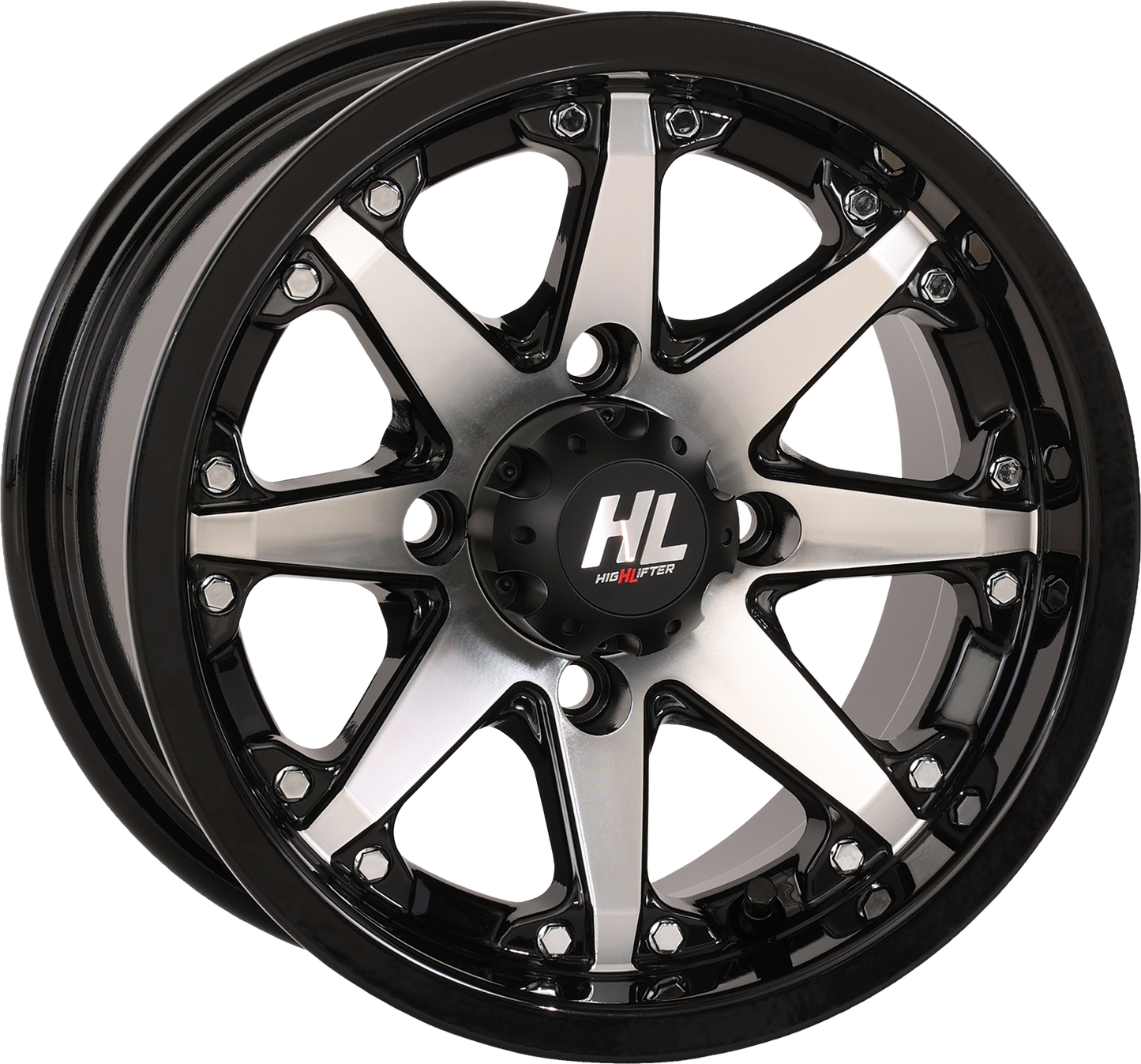 High Lifter HL10 Wheel 12x7 - 4/110 - 4+3 Gloss Black w/Machined 12HL10-1110