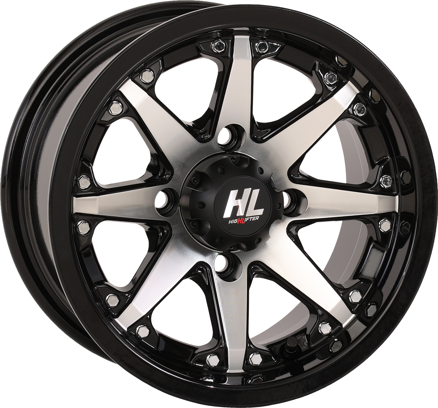 High Lifter HL10 Wheel 12x7 - 4/110 - 4+3 Gloss Black w/Machined 12HL10-1110