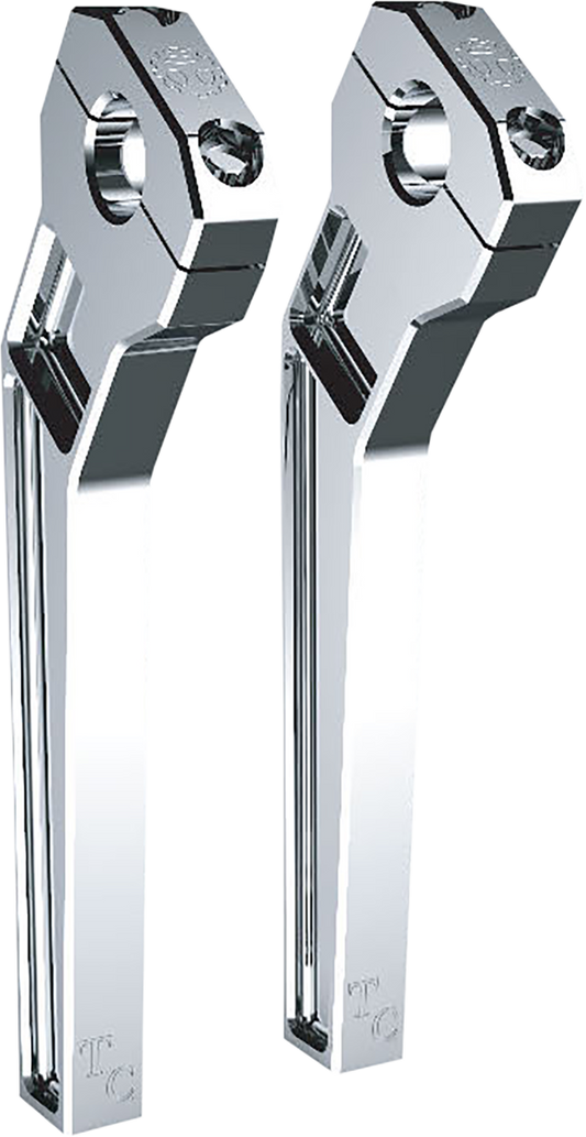 Todd's Cycle 1 1/8" Clamping Pullback Riser 10" Rise Chrome TD-R22-10