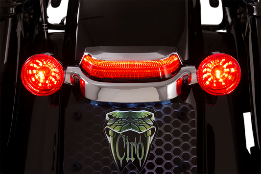 CIRO Crown Taillight with Lightstrike Technology Red - Chrome 40173