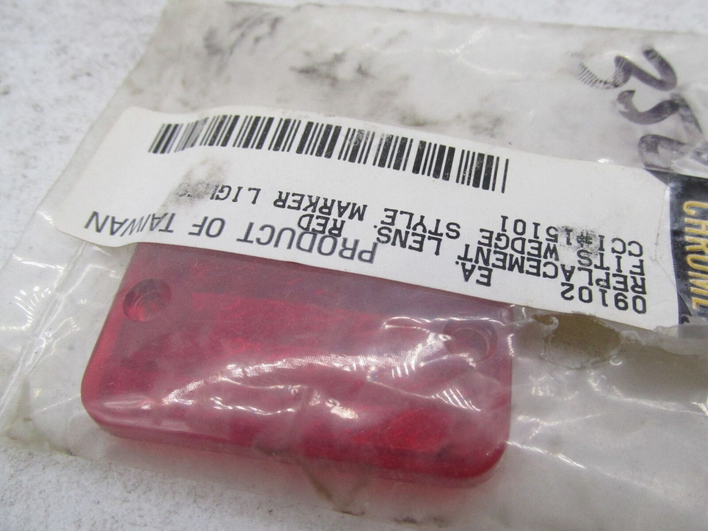 Harley Custom Chrome Wedge Style Marker Light Red Lens Replacement 09102
