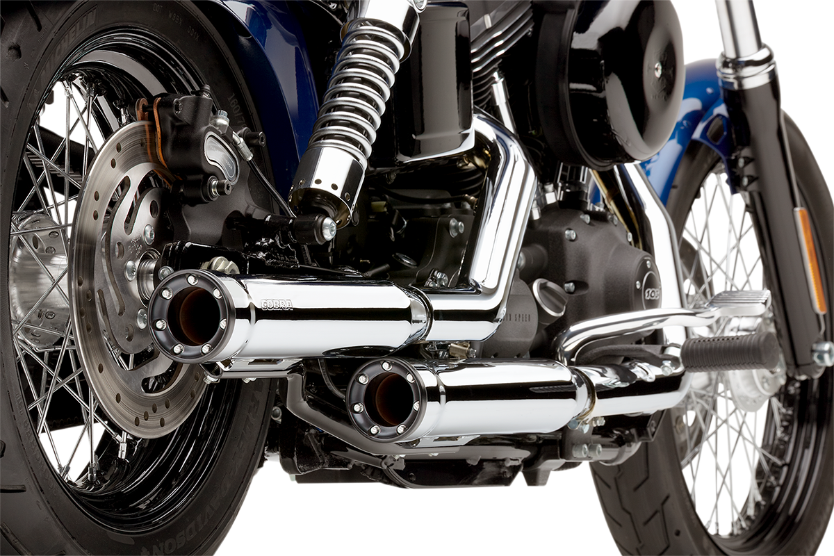 Cobra 3in. Slip-On Muffler with RacePro Tips Chrome 6055