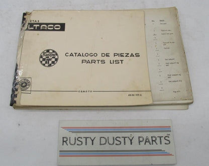 Bultaco Factory 1968 Sherpa T Motorcycle Catalog Parts List Book 49.32-117-2