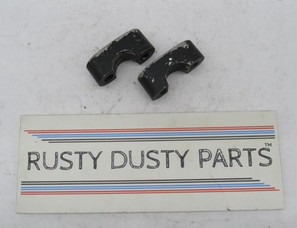 Pair of Vintage Triumph BSA Black Axle Fork Clamps Caps
