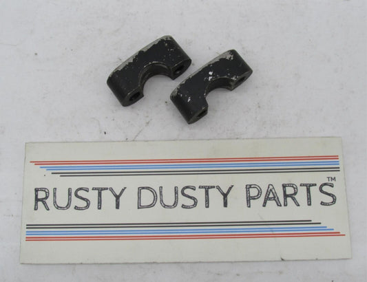 Pair of Vintage Triumph BSA Black Axle Fork Clamps Caps