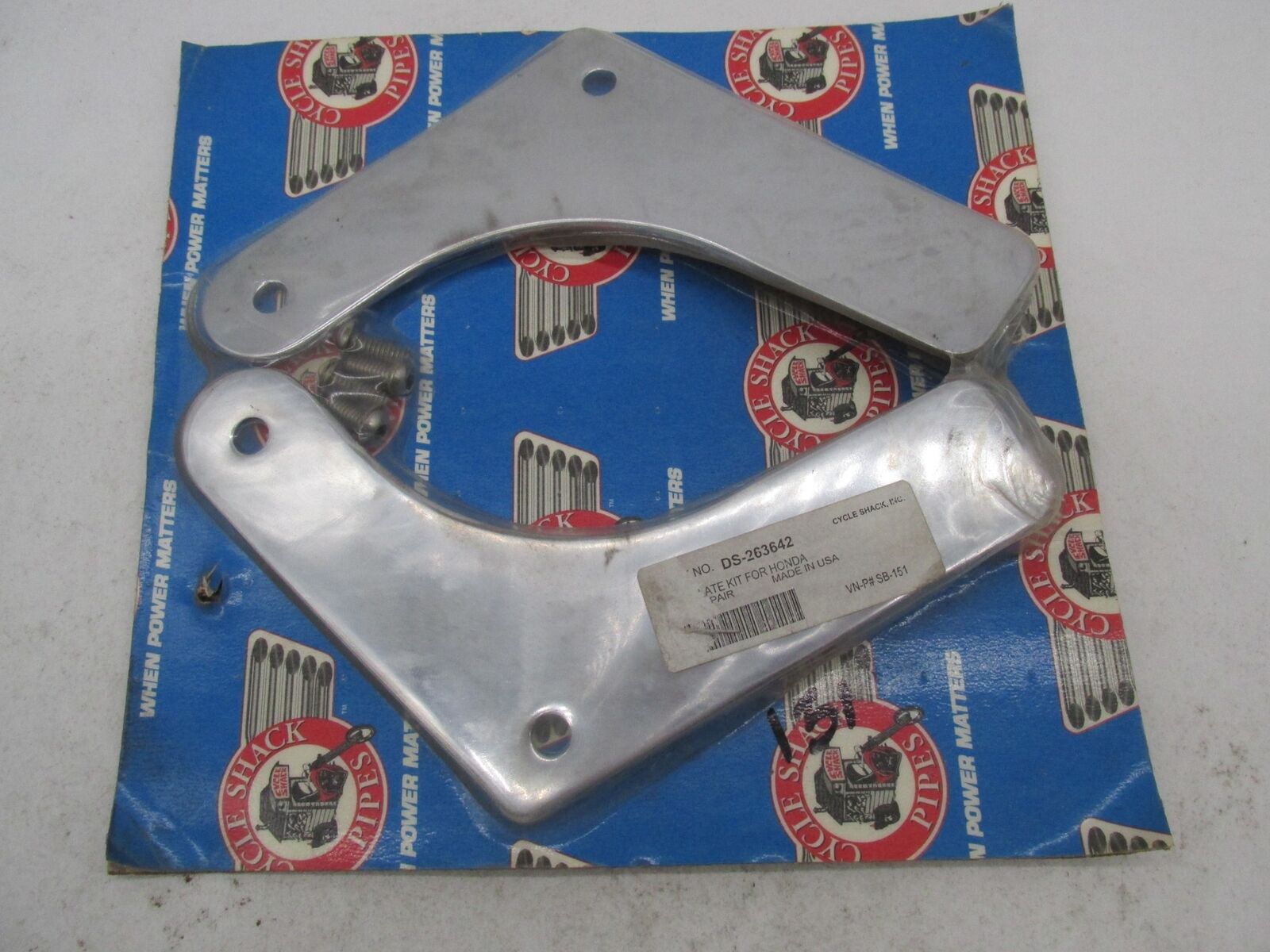 Cycle Shack Honda Chrome Boomerang Fairing Plate Kit DS-263642 SB-151