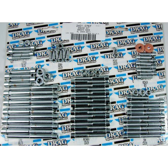 Drag Specialties Complete Motor Chrome Socket-Head Bolt Set Smooth DS-190869S