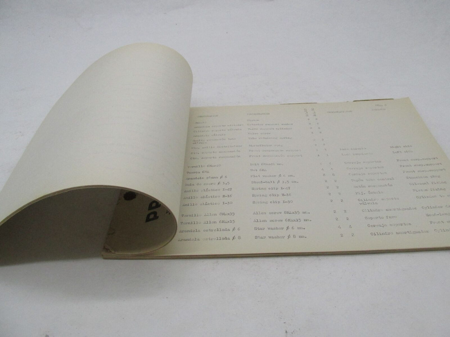 Bultaco 1971 Original Provisional Sherpa T Parts Catalog List 80.32-P117