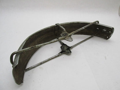 Vintage 4" wide Harley Triumph BSA Norton Chrome Patina Front Fender w/ Braces