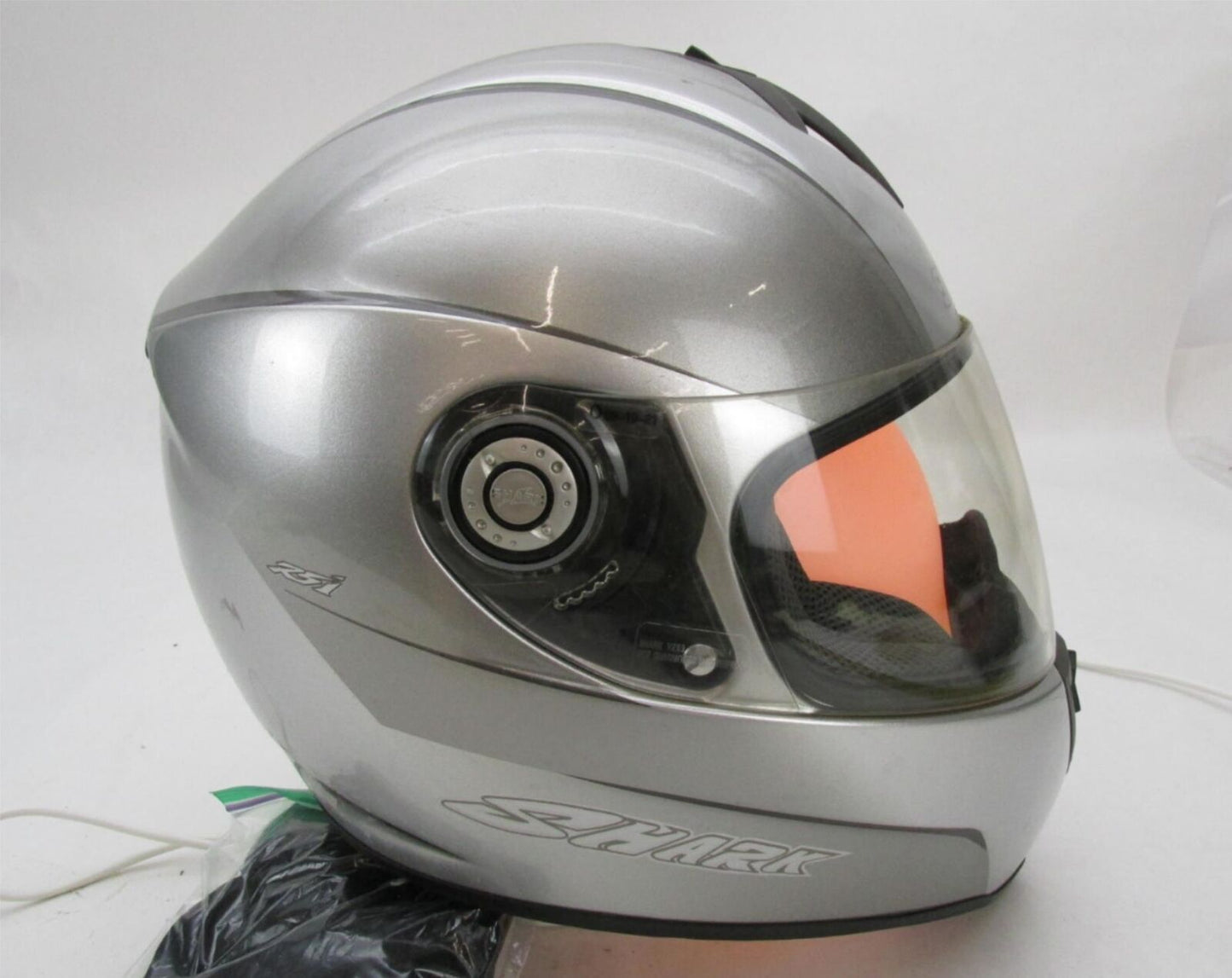 Shark Fusion Silver Full Face Motorcycle Helmet Extra Small XS 22-05