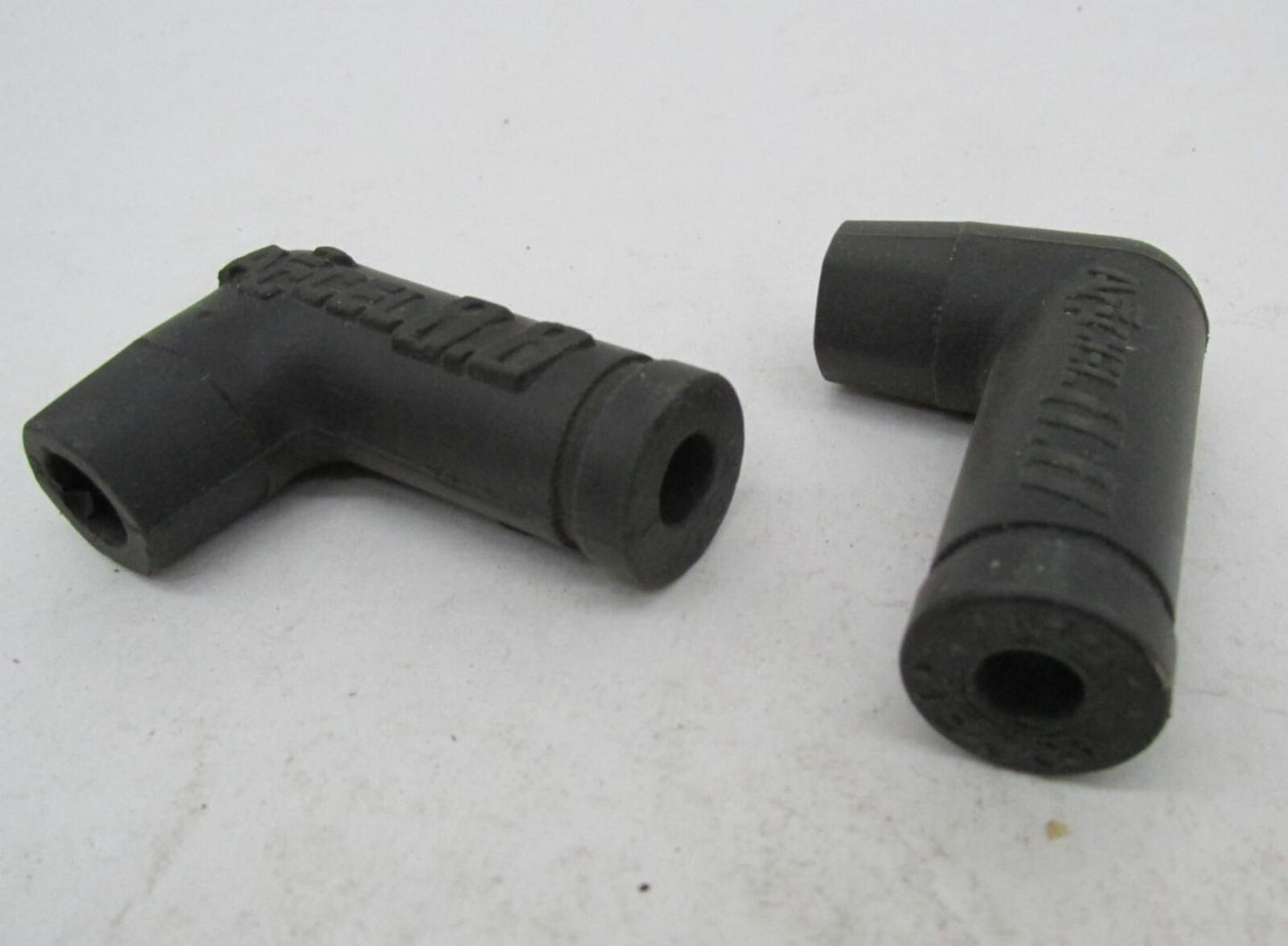 Lot of 2 Harley Motorcycle Accel Black Spark Plug Wire 90 Degree Cover Ends