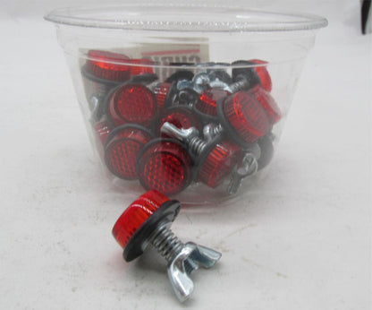Lot of 21 Chris Products Safety Red Licence Plate Reflectors