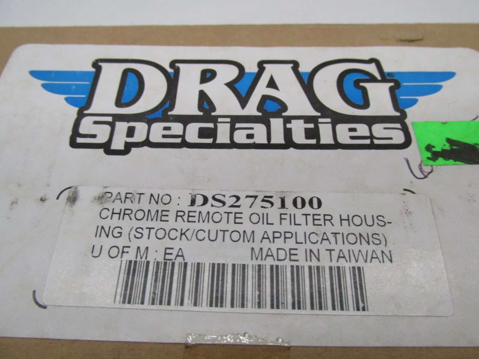 Harley Drag Specialties Polished Chrome Remote Oil Filter Housing DS275100