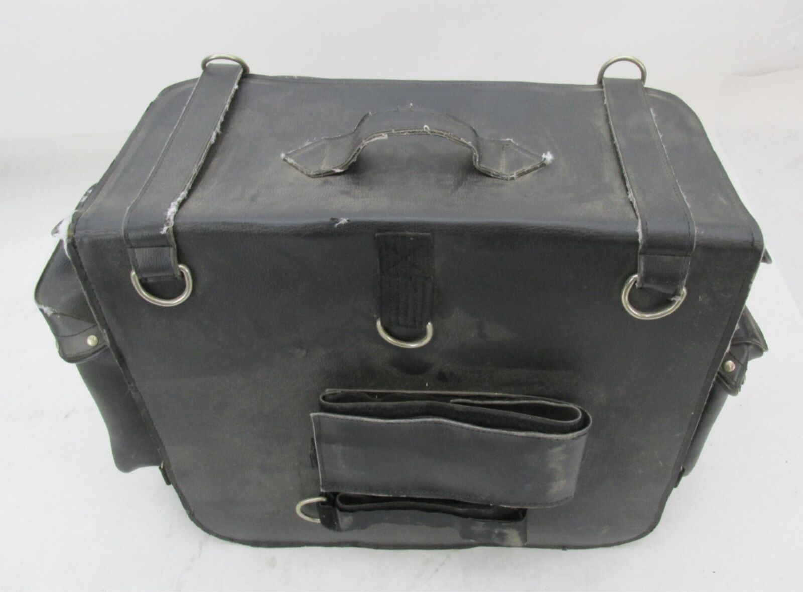 Harley Davidson Black Synthetic Leather Studded Sissy Bar Backrest Touring Bag