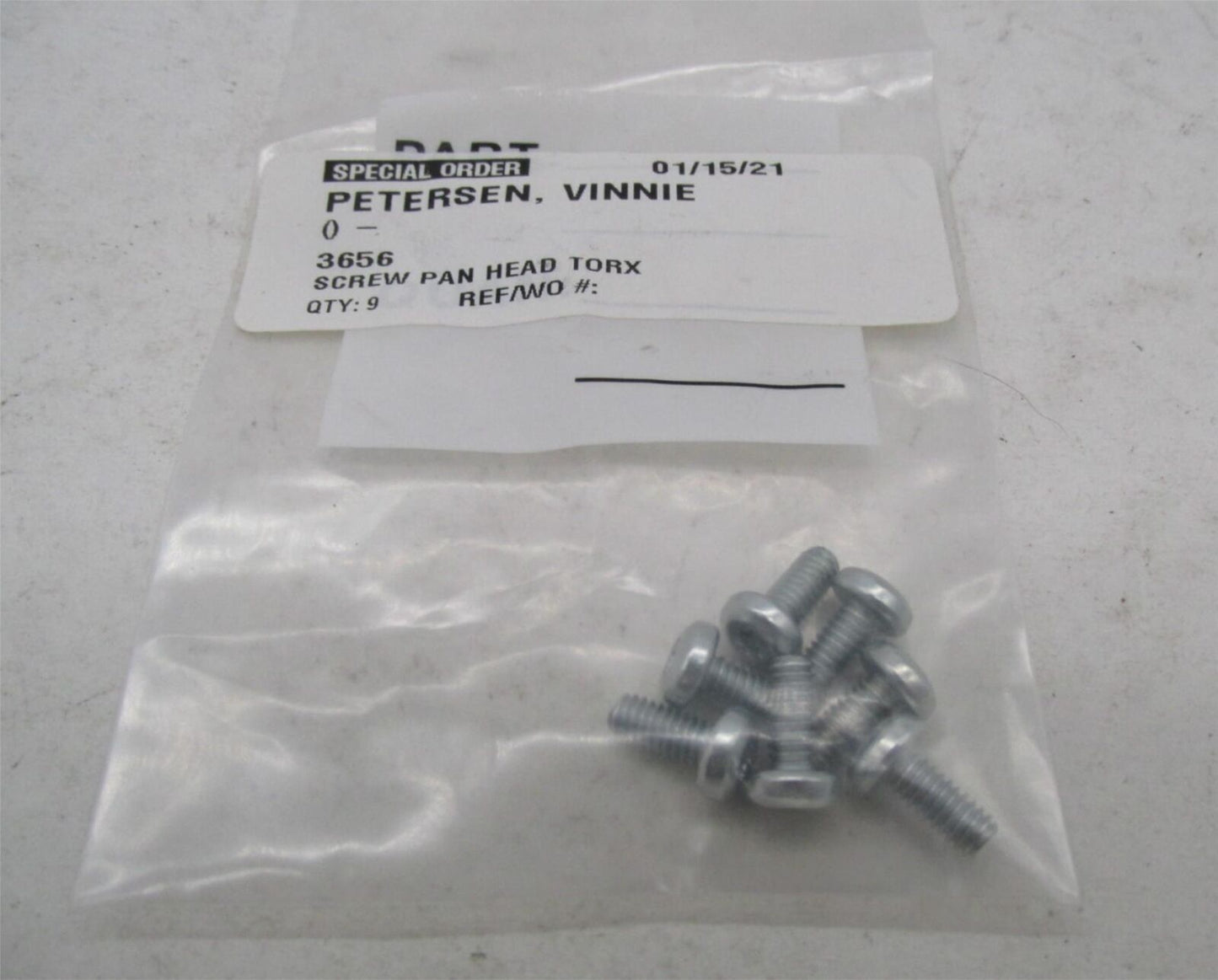 Lot of 7 Harley-Davidson Genuine NOS Pan Head Trox Screws 3656