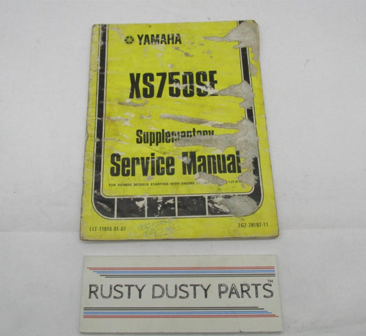 Yamaha Vintage XS750SE Supplementary Service Manual LIT-11616-01-07