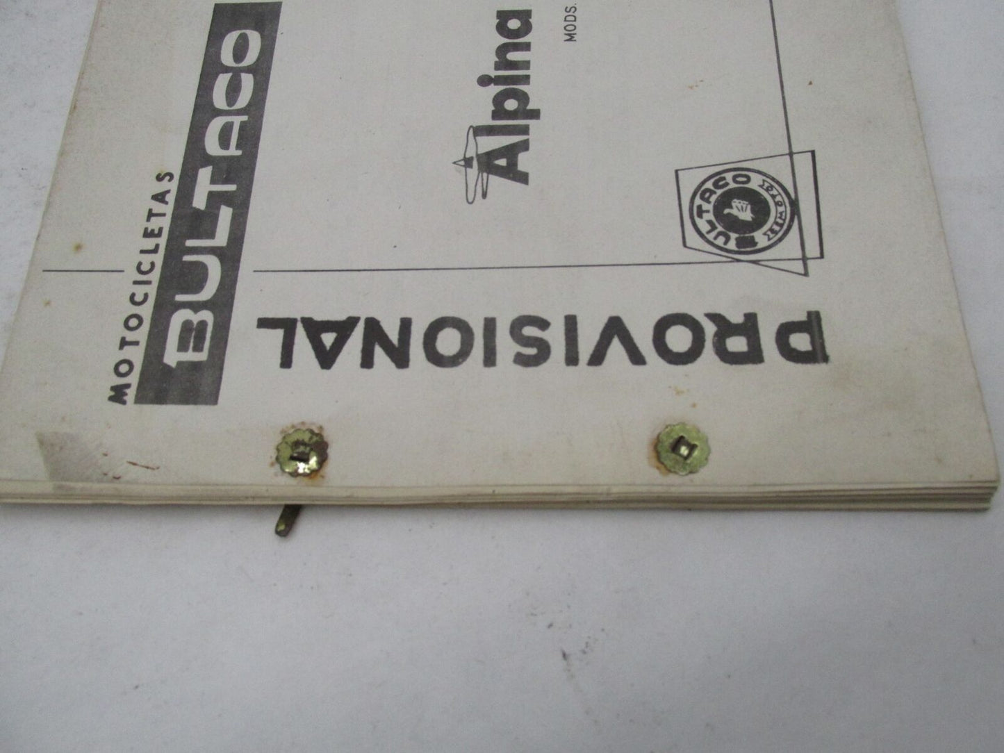 Bultaco Original Factory 1973 Provisional Alpina Parts Catalog List 116.32-P117