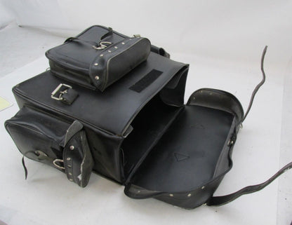 Harley Davidson Black Synthetic Leather Studded Sissy Bar Backrest Touring Bag