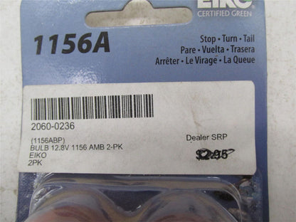 Pack of 2 Eiko NOS Motorcycle Turn, Stop and Tail Light Amber Bulbs 1156A