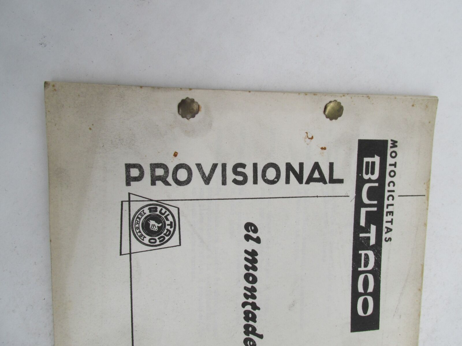 Bultaco 1969 Original Provisional El Montadero Parts Catalog List 70.32-P066