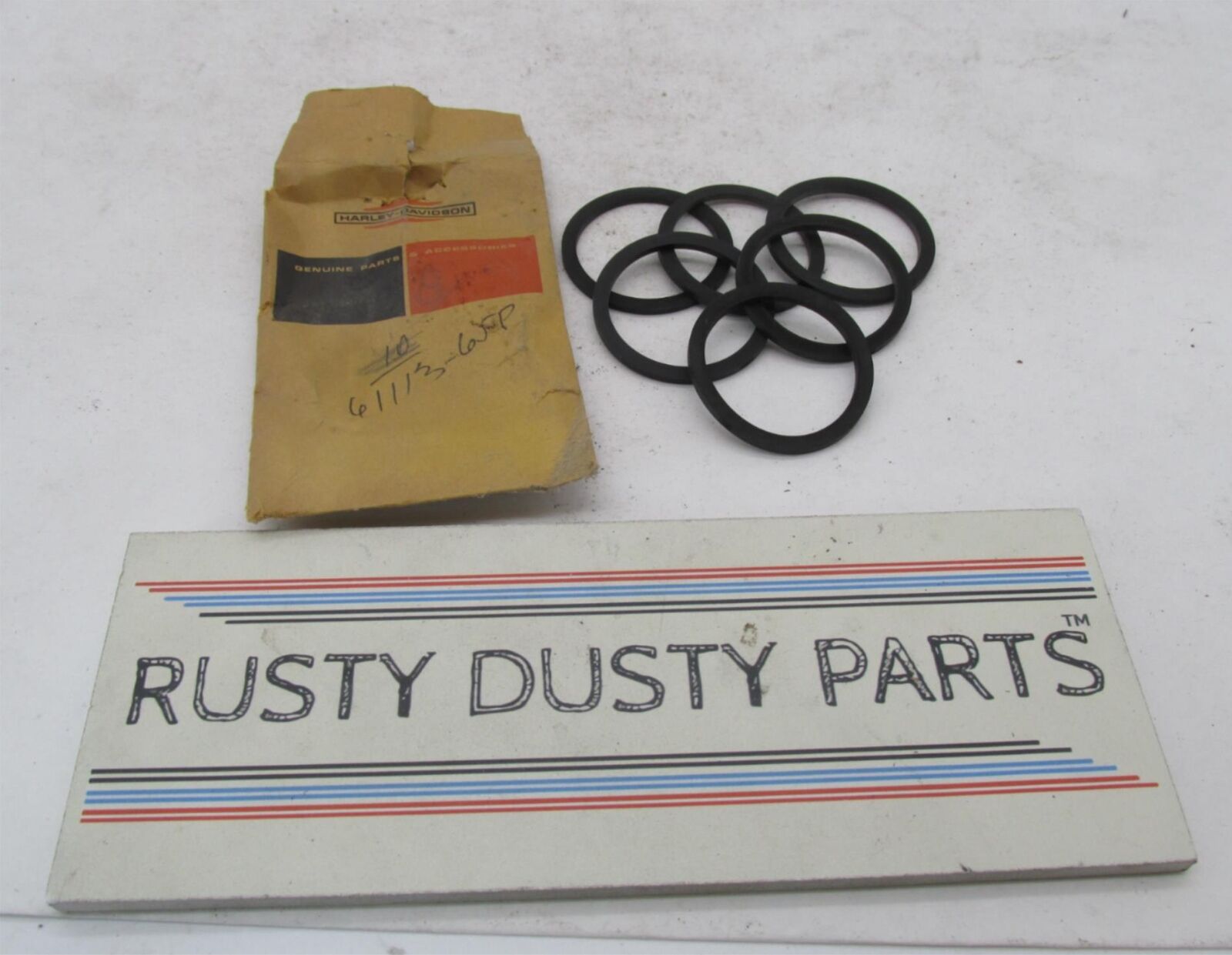 Lot of 6 Harley Aermacchi Genuine NOS Gas Tank Filler Cap Seals Gasket 61113-65P