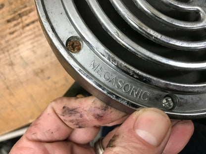 Lot of (2) ROOTS MEGASONIC HIGH TONE 395 HZ 12V HORN +LOW TONE 315 HZ