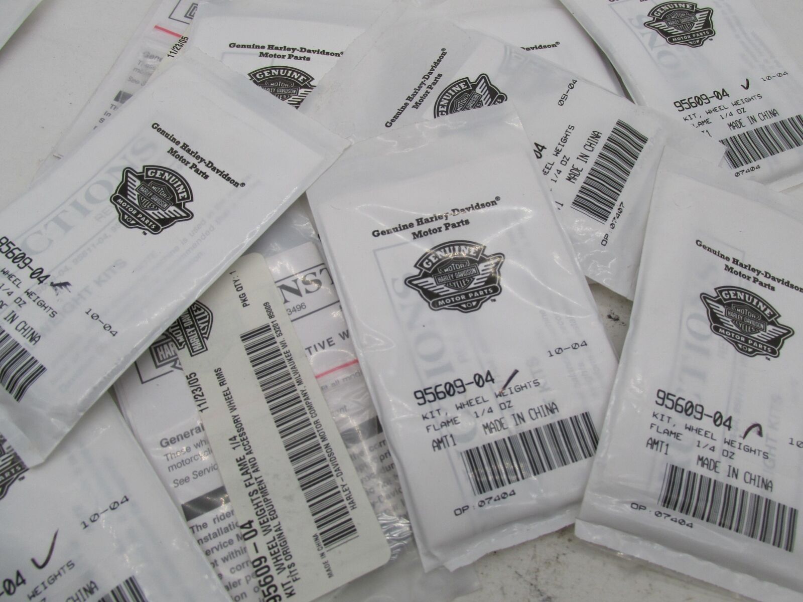 Lot of 13 Harley Davidson Genuine NOS Wheel Weights Flame Kit 95609-04