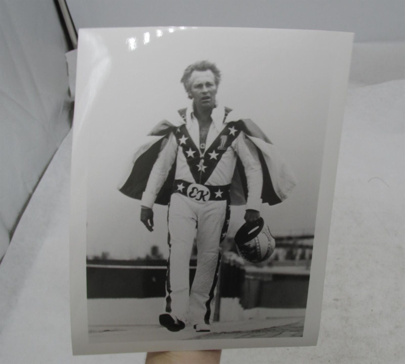Evel Knievel Memorabilia Himself Photo Reprint 8X10" Black & White B&W Harley