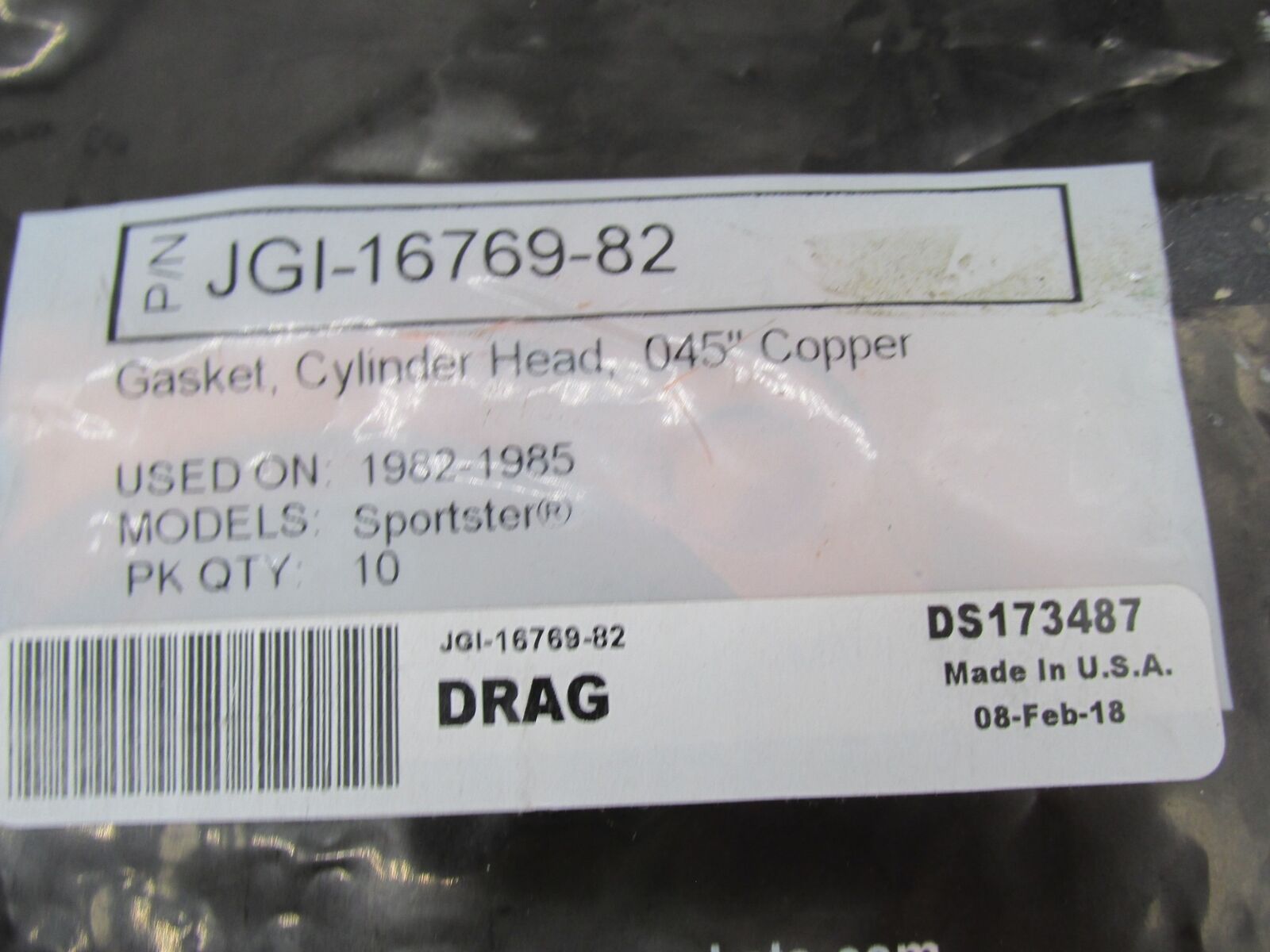 Lot of 8 Harley Davidson James Gaskets Copper Cylinder Head Gaskets JGI-16769-82