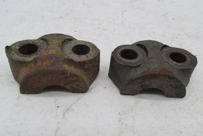 Pair of Vintage Triumph BSA Early Pre Unit Front Axle Fork Covers Clamps