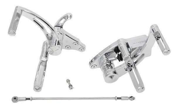 Accutronix Forward Controls with Master Cylinder Slotted - Chrome FC103-SSC