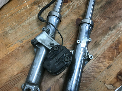 Vintage Japanese Motorcycle Front Fork Tubes and Front Tokico Brake Ca