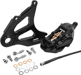 Hawg Halters Rear Piston Caliper & Mounting Bracket Black