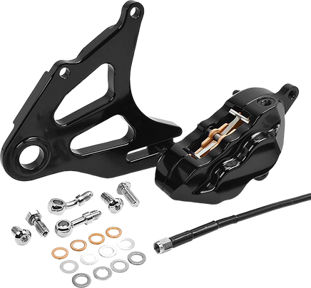 Hawg Halters Rear Piston Caliper & Mounting Bracket Black